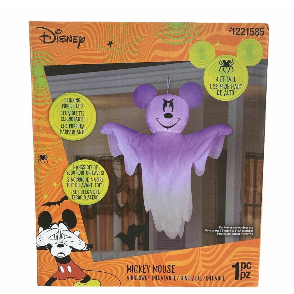 Disney Mickey Mouse Ghost Airblown Inflatable New Gemmy 4 FT